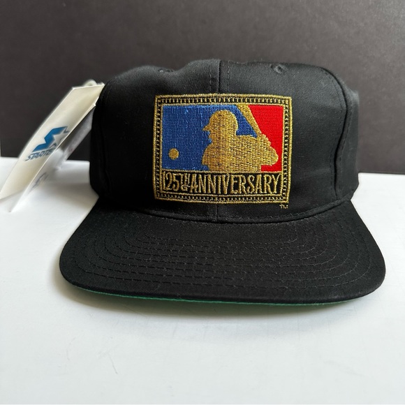 Major League Baseball 125th Anniversary Baseball Black Hat NWT - Picture 1 of 8
